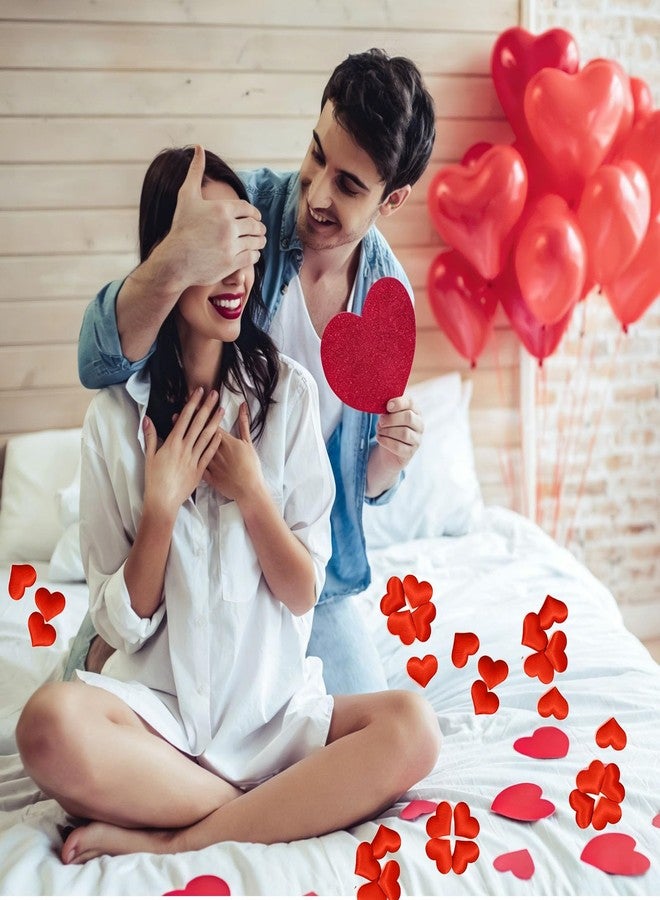 Comemela Heart Confetti, Spong Red Hearts Shape Petals Table Decorations Scatter for Valentines Day, Weddings, Photo Shoots, Envelope Stuffing, Memory Keepsakes (100Pcs) - Image 2