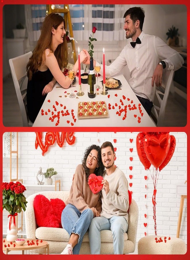 Comemela Heart Confetti, Spong Red Hearts Shape Petals Table Decorations Scatter for Valentines Day, Weddings, Photo Shoots, Envelope Stuffing, Memory Keepsakes (100Pcs) - Image 3
