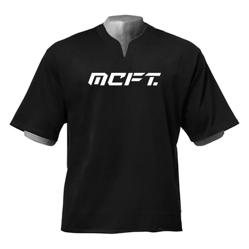MCFT Men''s Fitness short sleeve loose sports T-shirt summer new bottoming shirt half sleeve half sleeve top - Image 2