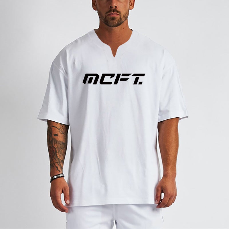 MCFT Men''s Fitness short sleeve loose sports T-shirt summer new bottoming shirt half sleeve half sleeve top - Image 4