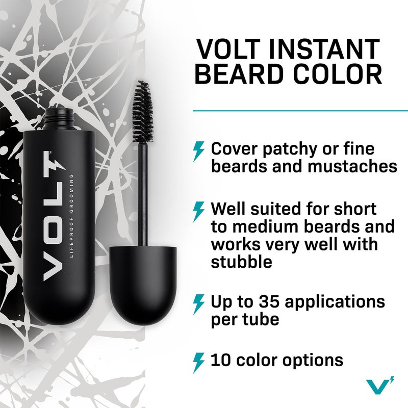 VOLT Grooming Temporary Instant Beard Color Single Pack - Quick Drying Plant Based Hypoallergenic Brush on Color for Beards, Mustaches, and Eyebrows - 0.35 Fl Oz (10 ml), Bark (Dark Brown) - Image 5