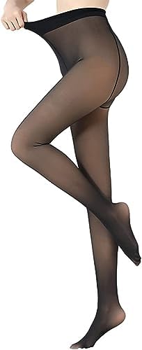 WKLOUYHE Womens Ladies Winter Warm Tights Fleece Lined Legging Extra Thick Furry Thermal Elastic High Waisted Tight_Pack of 1(Black) (S) - Image 3