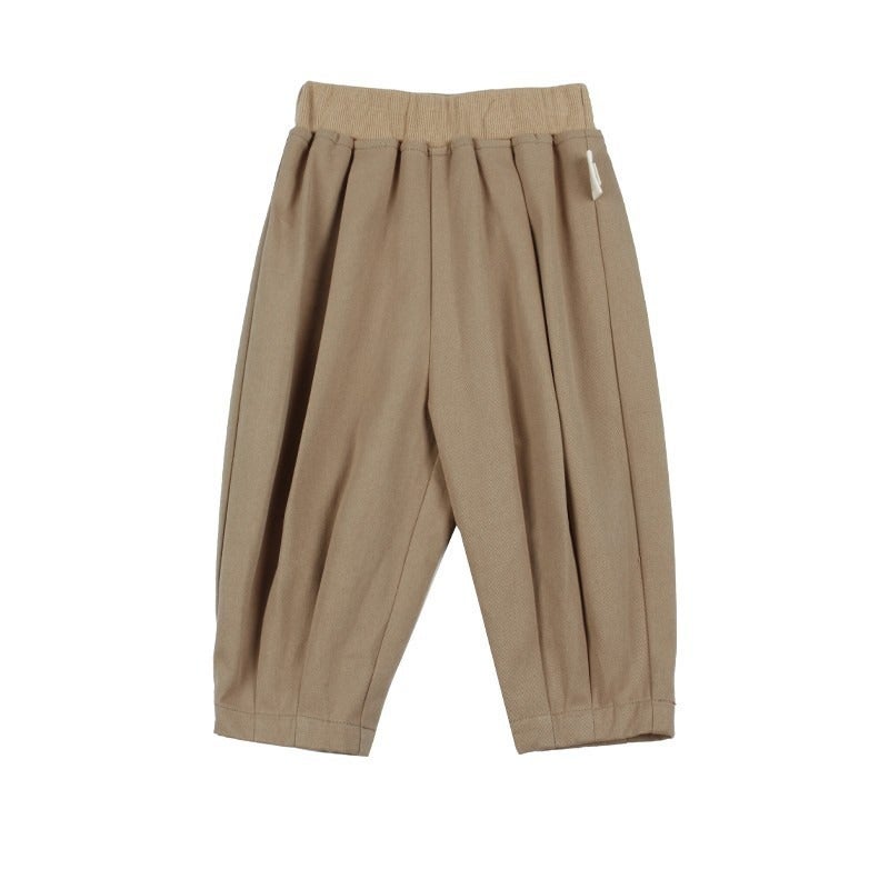 Boys' Solid Color Shirt and Pants Set - Nordic Style, Long Sleeve Cotton Top - Image 3