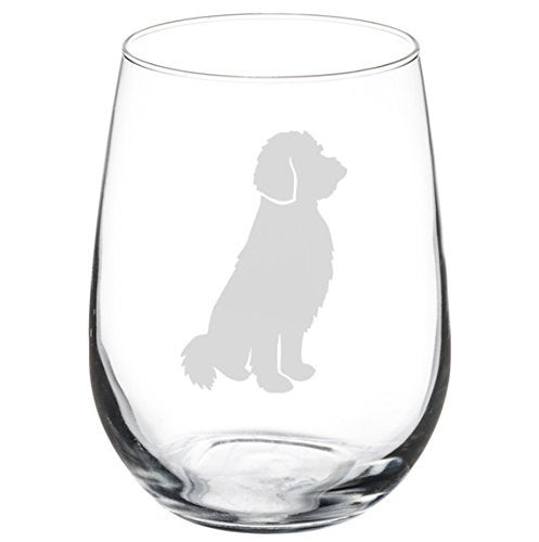 MIP Wine Glass Goblet Goldendoodle 17 oz Stemless