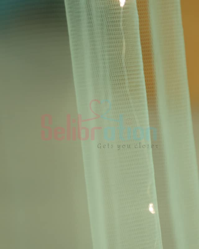 Selibration Light Green Decoration Net Cloth for Birthday Cabana Tent Decoration for Valentines Day Surprise Curtain Backdrop for Party 6m Cloth with 10m LED Light - Image 5