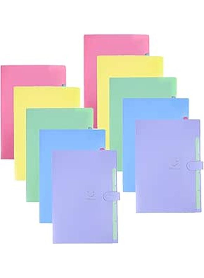 5 طبقة منظم ملفات A4 الأكورديون 10 حزمة مجلد مستندات قابل للتوسيع للمكتب والمدرسة - Image 1