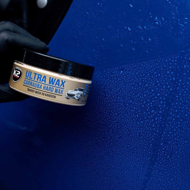 K2 Ultra CAR WAX Carnauba Polish UV Protection Deep Shine GREAT WATER BEADING 250g + Free Applicator - Image 2