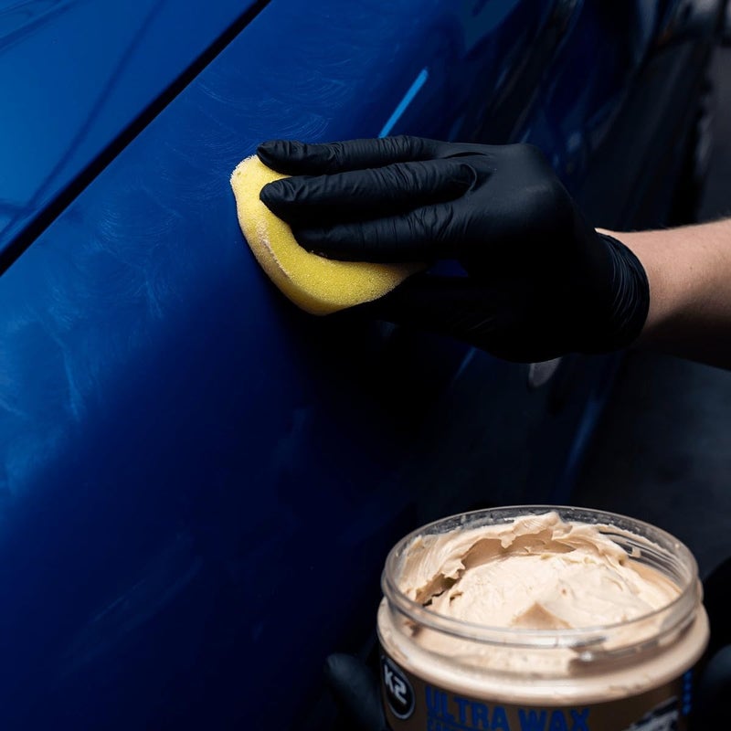 K2 Ultra CAR WAX Carnauba Polish UV Protection Deep Shine GREAT WATER BEADING 250g + Free Applicator - Image 3