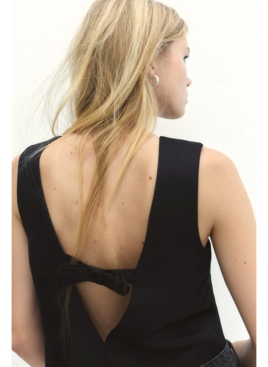 اتش اند ام Bow-Detail Deep-Back Top