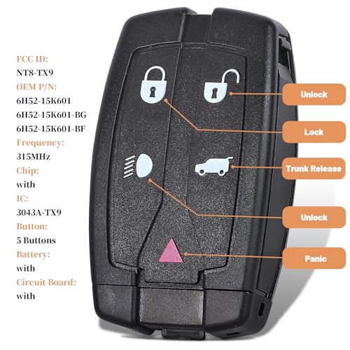 Keyecu 2008 2009 2010 2011 2012 Smart Remote Key Keyless Entry Fob 5 BTN for Land Rover LR2 315MHz FCC ID NT8TX9 - Image 3