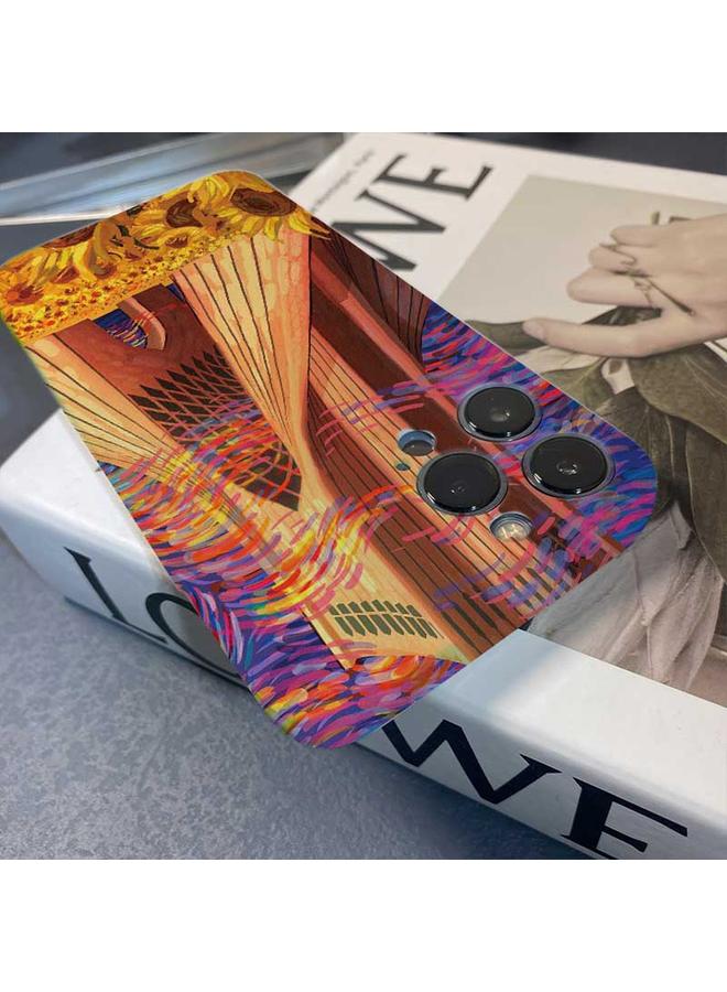 Zaboon Case For iPhone 13 mini Precise Hole Oil Painting Pattern PC Phone Case - Image 4