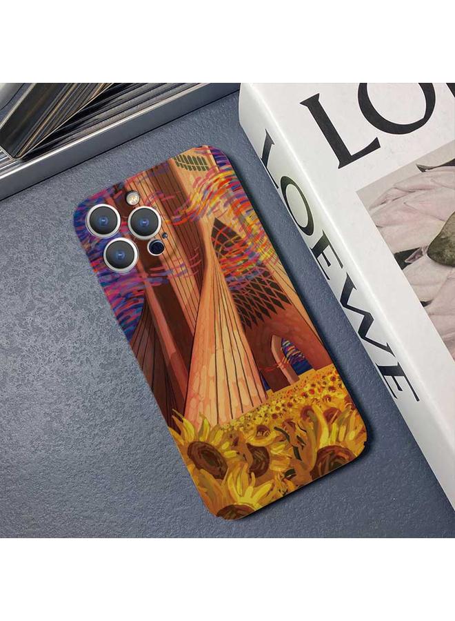 Zaboon Case For iPhone 13 mini Precise Hole Oil Painting Pattern PC Phone Case - Image 3