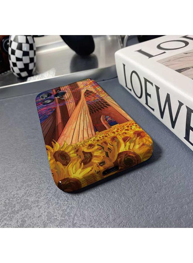 Zaboon Case For iPhone 13 mini Precise Hole Oil Painting Pattern PC Phone Case - Image 5