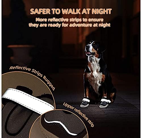 KUTKUT Dog Boots for Hardwood Floor | Breathable Shoes | Booties With Rugged Anti-Slip Sole and Skid-Proof | Outdoor Paw Protectors With Rubber Soles for Hiking and Running (Size: 5) - Image 3