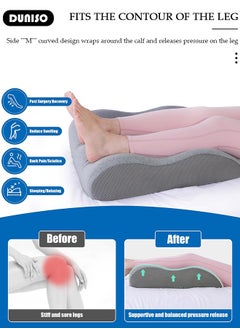 DUNISO Leg Elevation Pillow with Memory Foam, High-Density Leg Rest Elevating Wedge Pillow Relieves Leg Pain, Improves Blood Circulation, Reduces Swelling,Breathable and Washable Cover,Lumbar Support Pillow for Sleeping Reading Relaxing  - Image 2