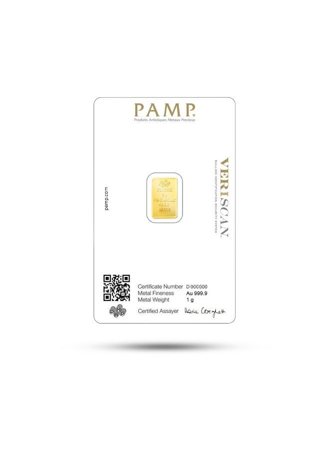 بامب سبائك ذهب خالص عيار 24 قيراط من PAMP Suisse بوزن 1 جرام (عبوة من 3 سبائك) - إجمالي 3 جرامات، نقاء 999.9 - Image 3