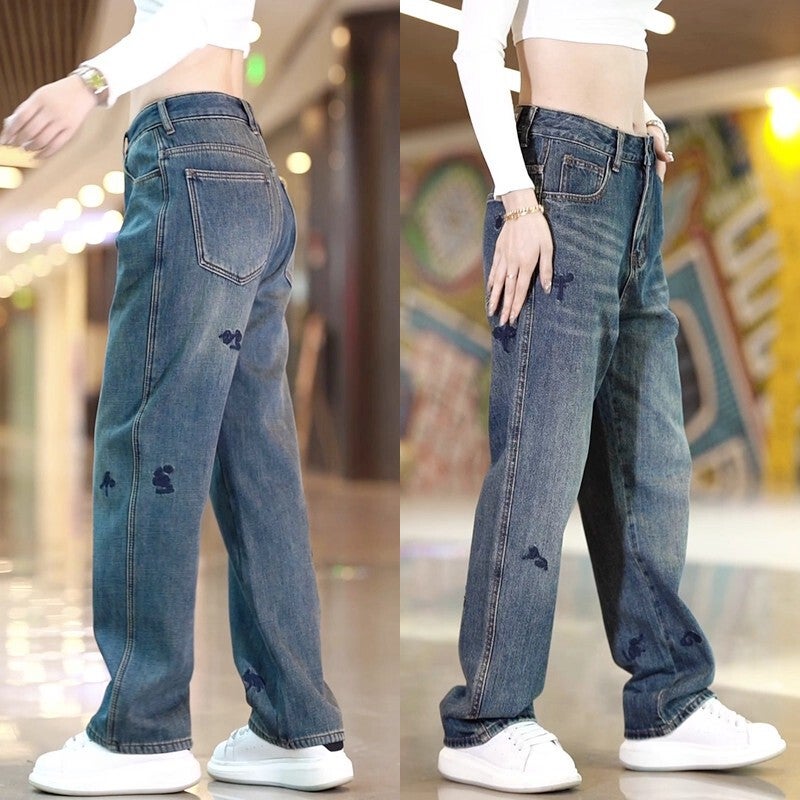 Unisex Classic Denim Jeans Loose Fit Daily Outdoor Wear - Image 3