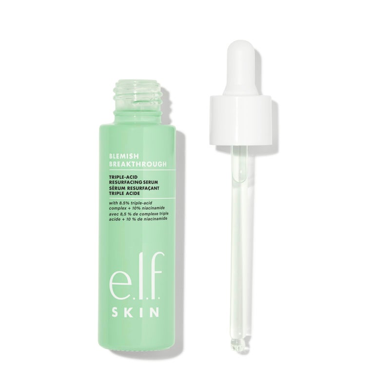 elf e.l.f. SKIN Blemish Breakthrough Triple-Acid Resurfacing Serum, Hydrating Night Serum For Fighting Blemishes, Helps Improve Skin Tone & Texture - Image 2