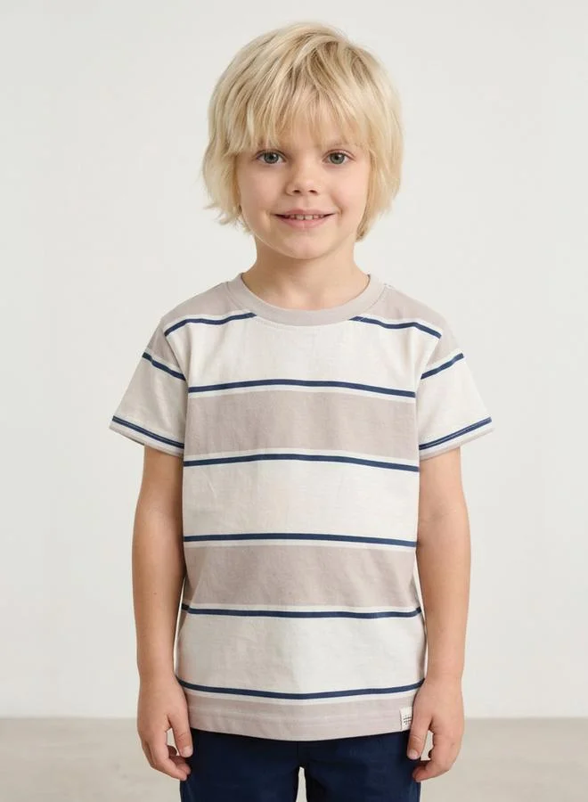 Take Two Boys Contrast Stripe T-Shirt By Juniorloom