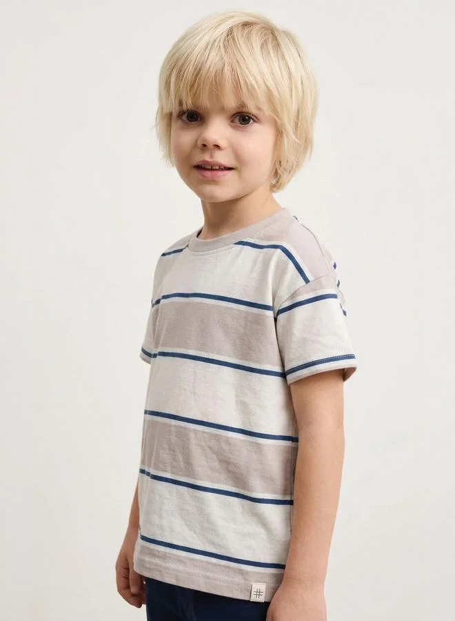 Take Two Boys Contrast Stripe T-Shirt By Juniorloom
