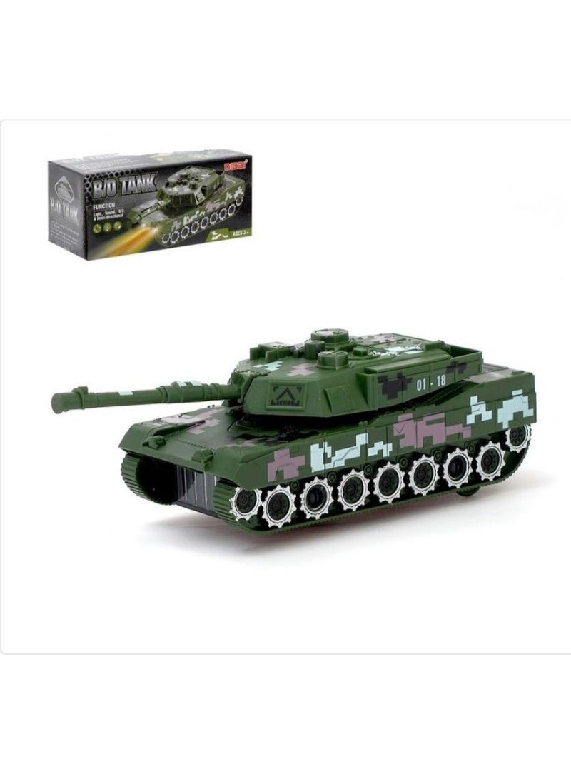 توي لاند دبابة لعبة تعمل بالبطارية - أضواء وامضة، أصوات معركة، وبرج متحرك، لون أخضر - Image 1
