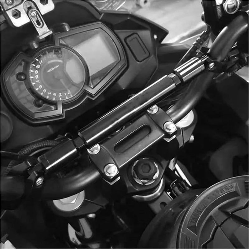ملحقات مقود دراجة نارية فضية لـ Yamaha TMAX 500 530 560، عارضة متقاطعة، دواسات، حامل هاتف - Image 5