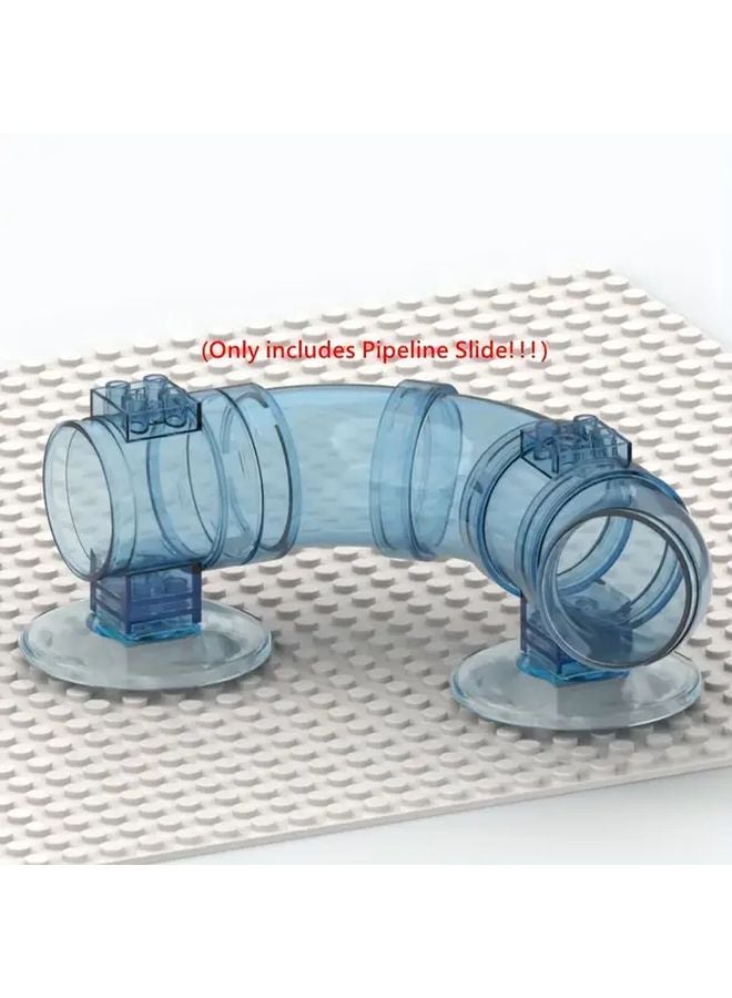 2pcs Set Mini Building Blocks Transparent Slide Pipeline Water Park DIY Toy - Image 2