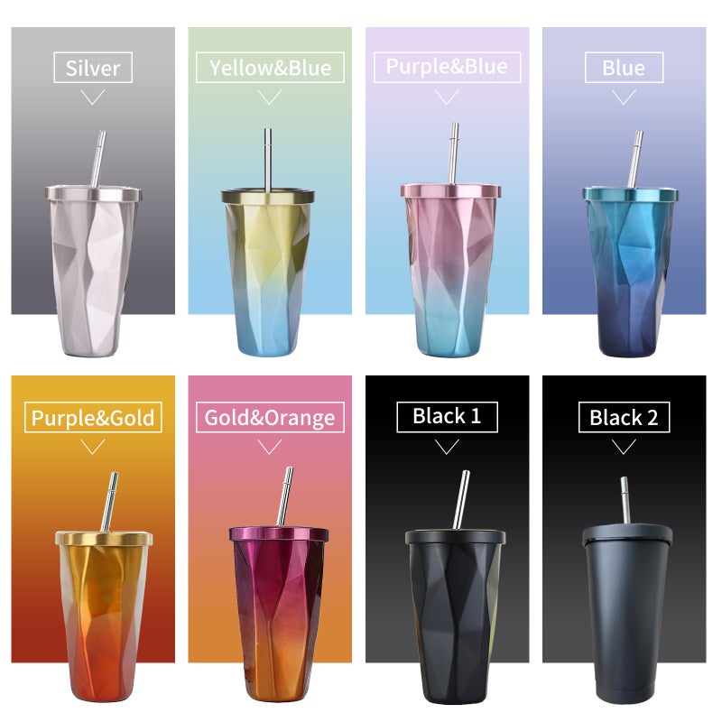 Travel Tumbler: 17Oz Silver Stainless Steel Double-Walled - Leak Proof Insulation for Hot Drinks, Home, Office, Outdoor Activities & Car Cup Holders - Image 2