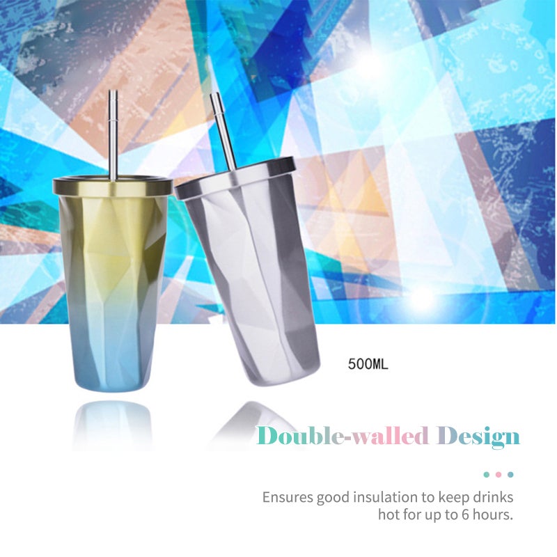 Travel Tumbler: 17Oz Silver Stainless Steel Double-Walled - Leak Proof Insulation for Hot Drinks, Home, Office, Outdoor Activities & Car Cup Holders - Image 5