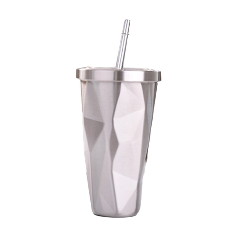 Travel Tumbler: 17Oz Silver Stainless Steel Double-Walled - Leak Proof Insulation for Hot Drinks, Home, Office, Outdoor Activities & Car Cup Holders - Image 1