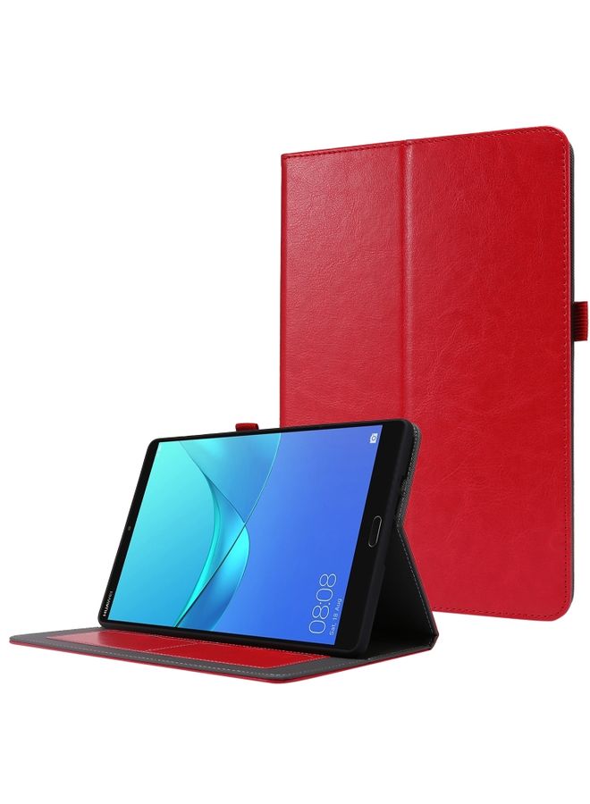 HuHa Case Cover For Huawei MatePad T 10s 2-Folding Business Horizontal Flip PU Leather Case with Card Slots & Holder Red 