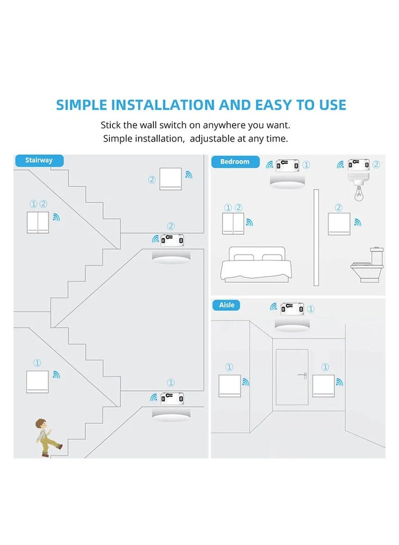 Diese Smart Home Control Wireless Touch Light Switch rf 86 Wall Panel Touch ON/OFF Switch,AC 110V 220V 10A Receiver for Lamp LED