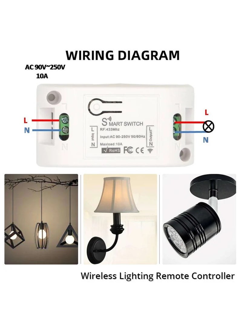 Diese Smart Home Control Wireless Touch Light Switch rf 86 Wall Panel Touch ON/OFF Switch,AC 110V 220V 10A Receiver for Lamp LED