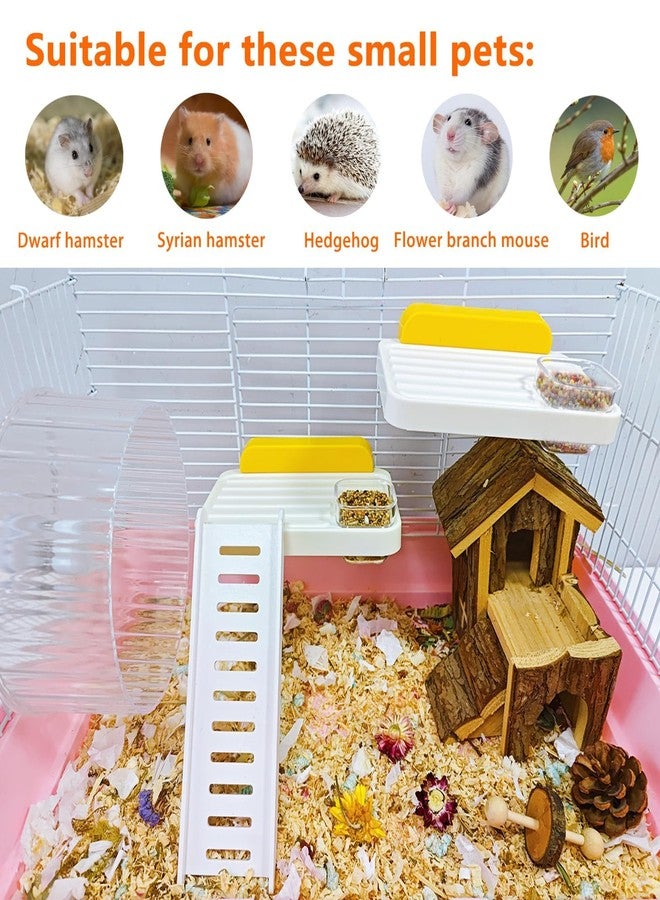 Hamiledyi Hamster Cage Platform 2 PCS Detachable Hamster Stand Platform Climbing Toys Rat Cage Accessories with Feeding Bowls for Mice Rats Gerbils Sugar Gliders Birds - Image 3