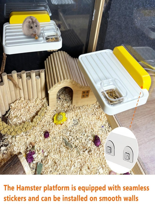 Hamiledyi Hamster Cage Platform 2 PCS Detachable Hamster Stand Platform Climbing Toys Rat Cage Accessories with Feeding Bowls for Mice Rats Gerbils Sugar Gliders Birds - Image 4