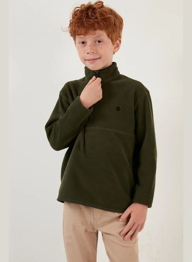 ليلا ليلا سويت شيرت قطعتين بياقة واقف بسحاب نسيج ناعم للأطفال