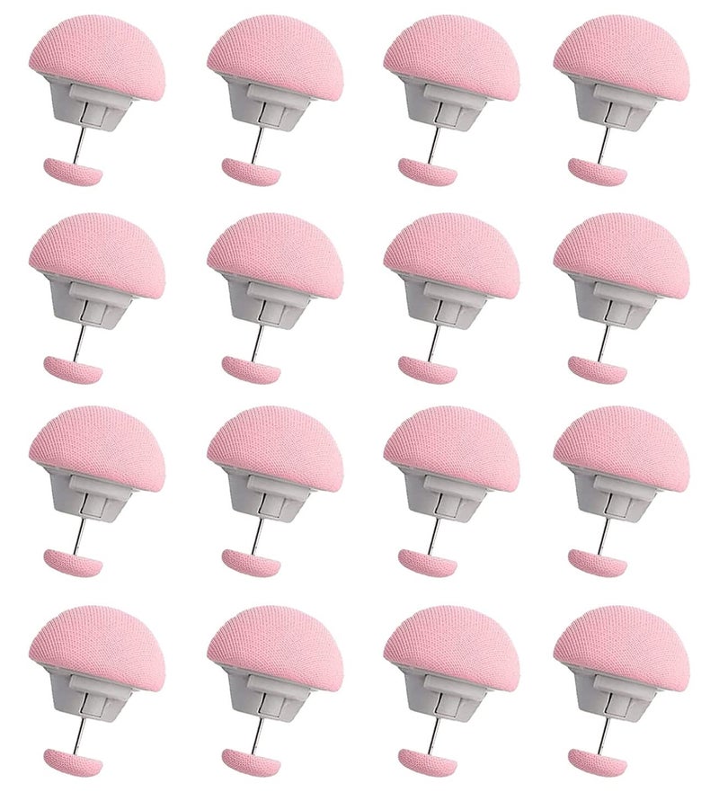 DORMICO Clips Mushroom Duvet Cover Pins Cotton Quilt Fixer Duvet Fasteners (Pink, Pack of 16) - Image 1