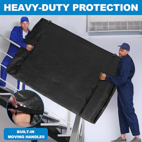 TICONN Mattress Bags for Moving, Heavy Duty King Mattress Cover Storage Bag with Full-Around Handle and Adjustable Buckles (Black, King) - Image 5