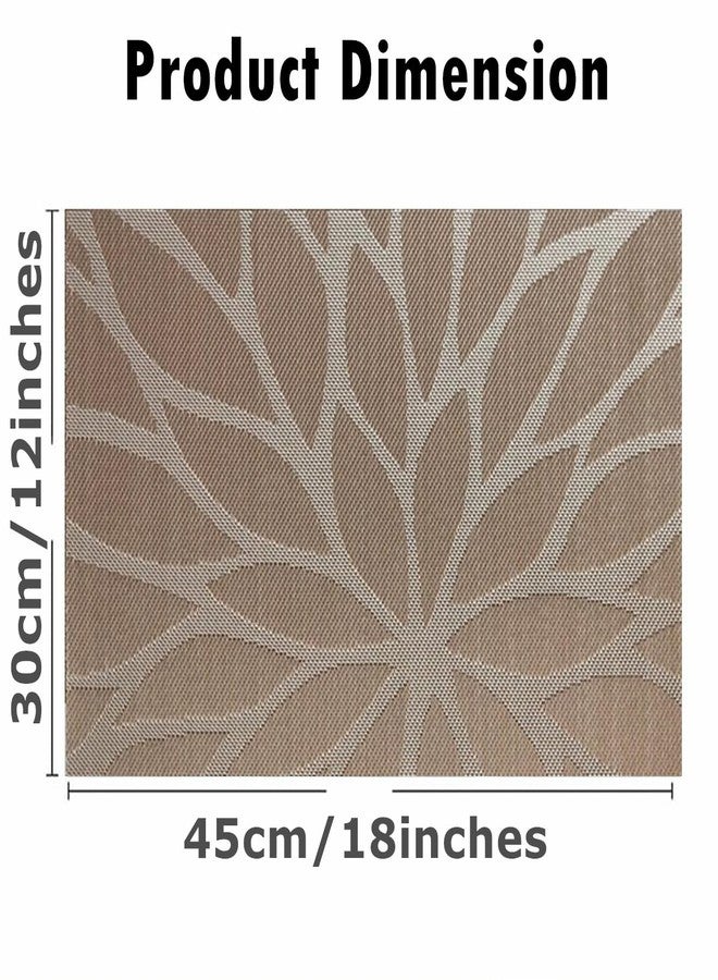 Marstree Placemats, Placemats for Dining Table Set of 4, Kitchen Table Mats Heat-Resistant Non-Slip Washable PVC Woven Vinyl Place Mats for Dining Room Table Decoration (Set of 4, Brown) - Image 3
