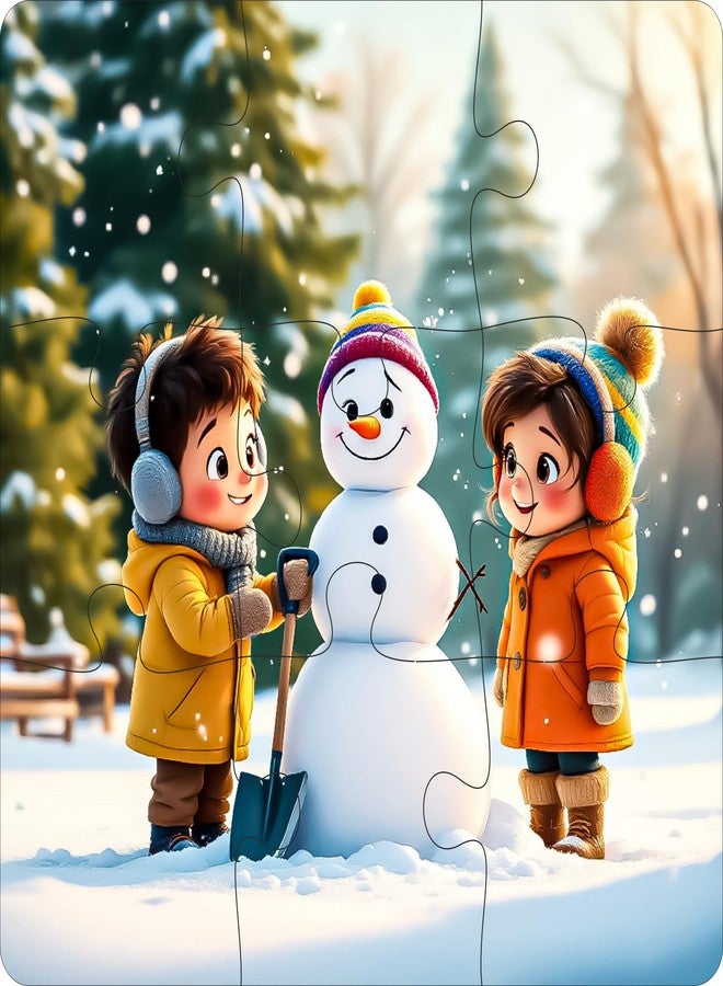 فيدلايز ألعاب أحجية الصور المقطوعة الخشبية ذات الطبقة الواحدة من فيدليز للأطفال - 9 قطع، مناسبة للأعمار من 2 إلى 6 سنوات، للبنات والأولاد، أحجية صور مقطوعة على شكل حيوانات (عبوة من 4 فصول) - Image 4