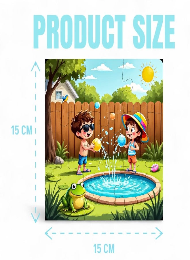 فيدلايز ألعاب أحجية الصور المقطوعة الخشبية ذات الطبقة الواحدة من فيدليز للأطفال - 9 قطع، مناسبة للأعمار من 2 إلى 6 سنوات، للبنات والأولاد، أحجية صور مقطوعة على شكل حيوانات (عبوة من 4 فصول) - Image 2