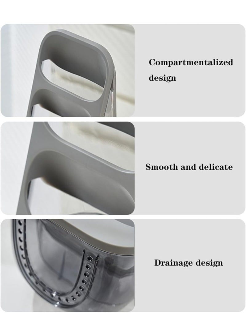 HOMESTAR 3-Format Vertical Cutlery Holder Stand, Kitchen Utensil Organizer for Countertop - Drainable Sink Caddy for Spoon, Chopsticks, Fork | Noon Exclusive - Image 3