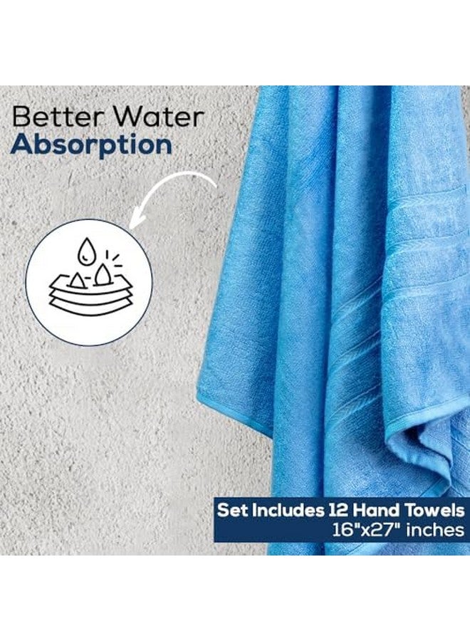 Simpli-Magic Cotton Hand Towels, 16"x27", 12 Pack, Blue - Image 4