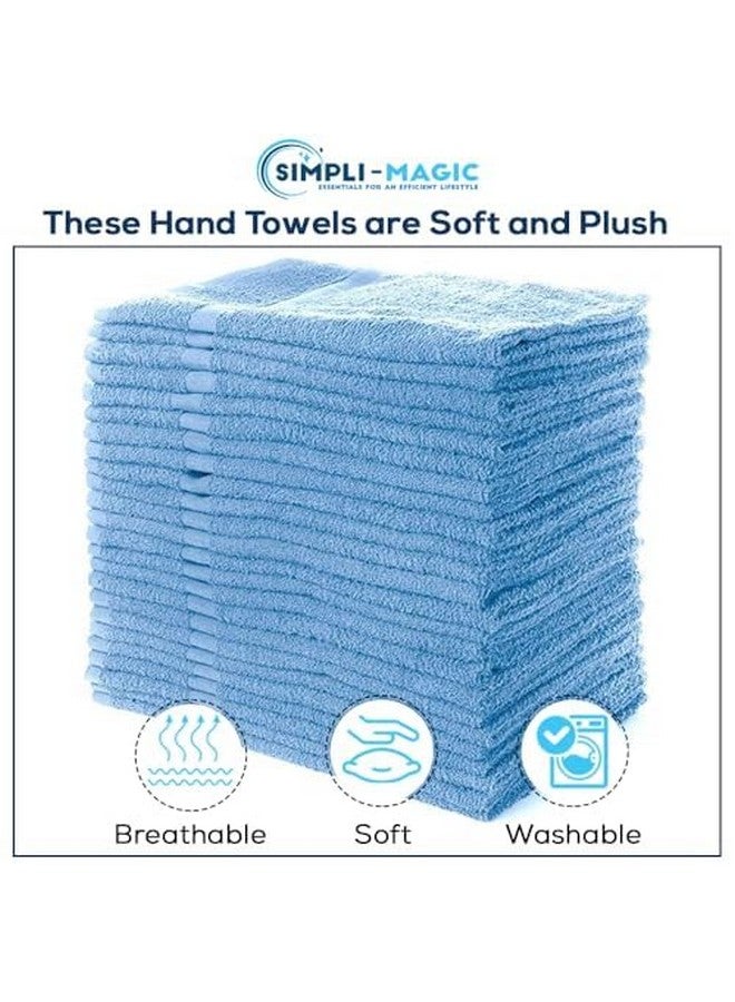 Simpli-Magic Cotton Hand Towels, 16"x27", 12 Pack, Blue - Image 2
