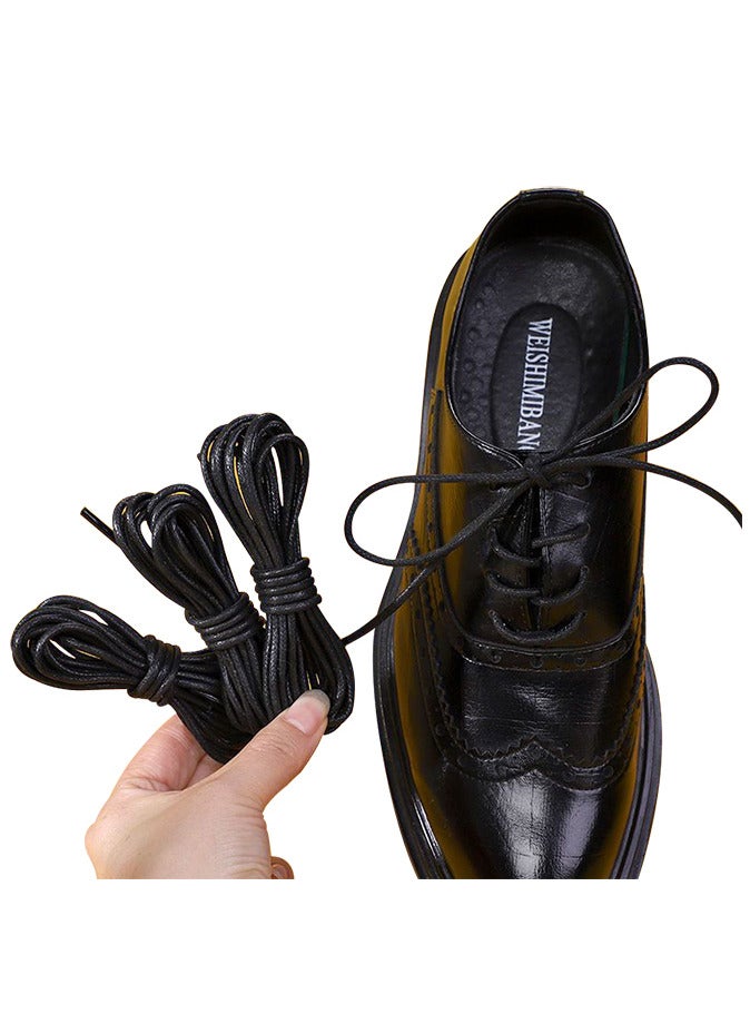 4 Pairs Waxed Round Oxford Shoe Laces for Oxford Dress Boots Leather Shoes 80cm  - Image 3