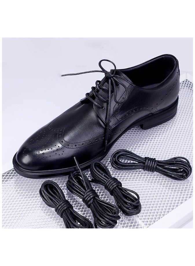 4 Pairs Waxed Round Oxford Shoe Laces for Oxford Dress Boots Leather Shoes 80cm  - Image 2