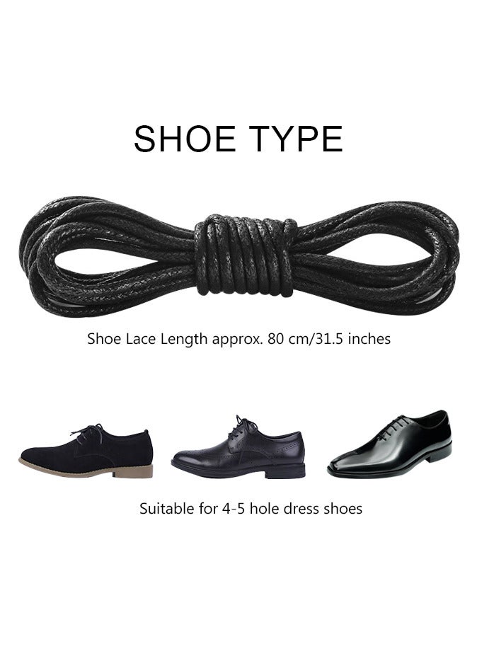 4 Pairs Waxed Round Oxford Shoe Laces for Oxford Dress Boots Leather Shoes 80cm  - Image 5