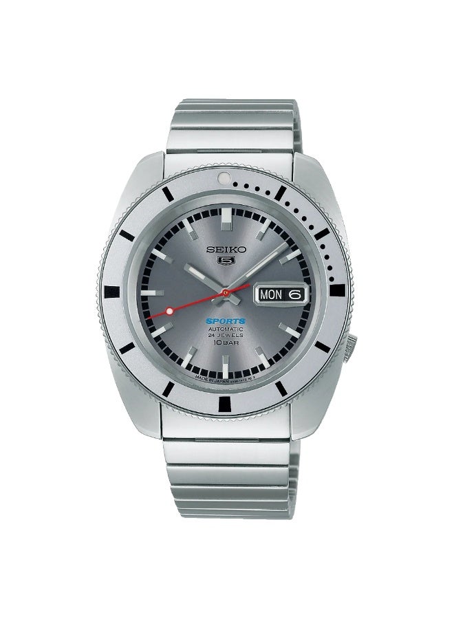 سيكو 5 Sports Limited Edition Heritage Design Automatic Watch SBSA269, 38.5 mm Silver Dial, Stainless Steel Case & Bracelet, 100 m WR - Image 3