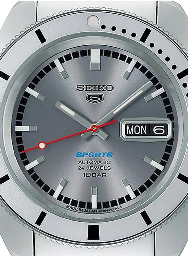 سيكو 5 Sports Limited Edition Heritage Design Automatic Watch SBSA269, 38.5 mm Silver Dial, Stainless Steel Case & Bracelet, 100 m WR - Image 4