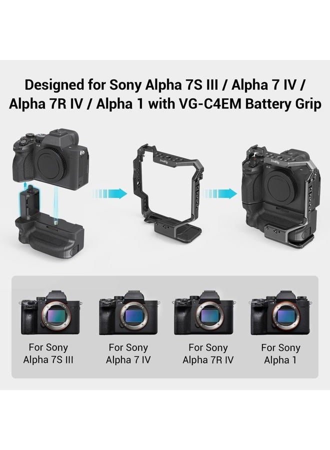SmallRig Cage for Sony Alpha 7R V/7 IV/7S III/7R IV/Alpha 1 with VG-C4EM Battery Grip - 3594 - Image 2